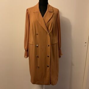 1. NWT Shelby & Palmer Tan long sleeve double breasted blazer dress SZ 16 W